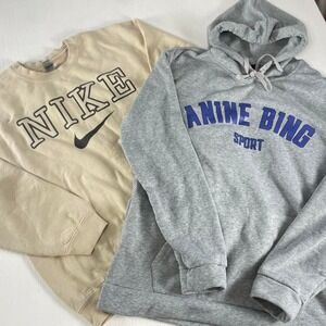 Bundle of‎ two sweatshirts Grey and cream Etsy sweatshirts crew hoodie
L XL